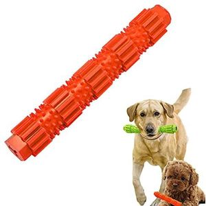 Dog Chew Toy -Rubber Pet Dog Tanden schoonmaakspeelgoed Chewers Food Treat Dispensing speelgoed for puppy kleine hondenaccessoires (Color : Orange, Size : L)