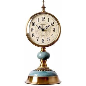 mantelklok, stille pendule, retro home tafelklok, batterij-aangedreven open haard klok voor woonkamer decor bureau luxe cadeau-zwart