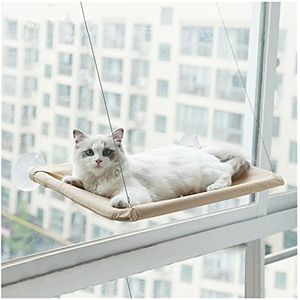 Kat hangmat schattige kat opknoping bedden comfortabele zonnige venster stoel mount lager 20 kg sterke katten hangmat kat bed plank kat venster bed (kleur: OPP New Style-Khaki, maat: met kussen)