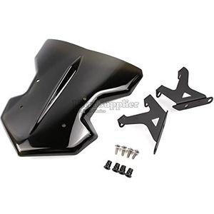 Winddeflectors FZ09 MT09 Voorruit Motorfiets Deflector Beugel Voor Yamaha MT-09 FZ-09 2017-2020 MT FZ 09 Voorruit Zmodyfikowana Przednia Szyba Motocykla (Color : Black)