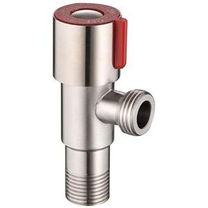 Roestvrij staal Hoek Klep G1/2 Koud Warm Water Stop Valve Badkamer Omvormer Valve Connector voor Toilet Wastafel Wastafel Boiler 1 Stks (Kleur: Warm Water Ventiel)