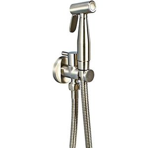 Toilet bidet sproeier set handheld bidet sproeier voor toilet handdouche voor toilet gebruik met slang goud messing koud water bidet douche bevestiging, D (kleur: C)