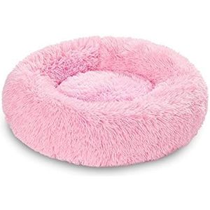 Kattenkennel House King Hondenbed SofaDinosaurus Hondenslaapbed Wasbaar Geheugen Vorm Kleine Winter Gezellige Donut Kalmerende Lange Pluche Hondenbedden Kattenhuis (Kleur: Roze, Maat: XXL-100CM)