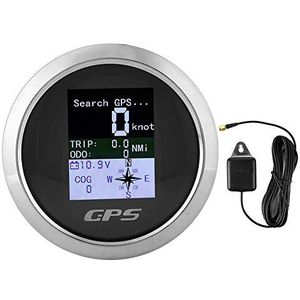 Snelheidsmeter - 85 mm - GPS - Waterdicht - Zwarte Wijzerplaat