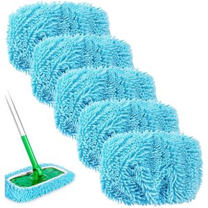 6 stuks droge vloerdoeken, vochtige vloerdoeken voor Swiffer Sweeper Mop, herbruikbaar, wasbare microvezelpads voor het reinigen van harde vloeren, houten vloeren, groen