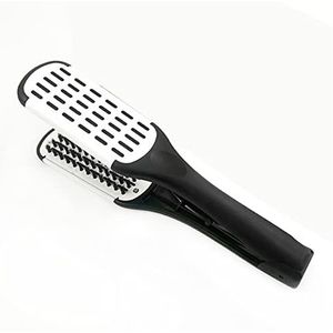 DieffematicSZ kam Professional Hair Straightener Double Nylon Straight Hair Brush Clip Household Styling (Color : Blanco)