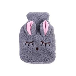 DieffematicRSD Warmwaterkruik Warmwaterkruik Mooie schattige cartoon verbrandingsbeveiliging for pijnverlichting PVC-warmwaterkruik PVC-warmwaterzak (Color : Gray)