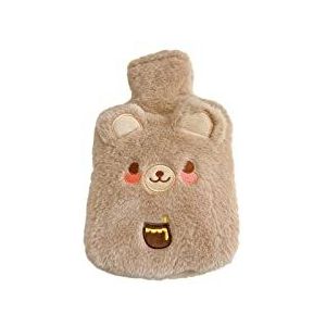 DieffematicRSD Warmwaterkruik Hot Water Fles for Bed Pluche PVC Leuke Herbruikbare Hand Voet Buik Warmer Draagbare Hot Water Zakken Pouch Gift (Color : Brown)