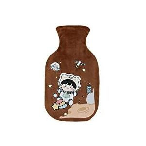 DieffematicRSD Warmwaterkruik Rubberen warmwaterkruik Cartoon bedrukte warmwaterkruik for krampen Leuke warme koude waterzak for menstruele krampen (Color : Brown)