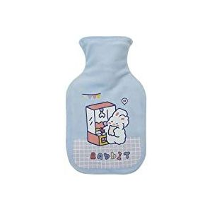 DieffematicRSD Warmwaterkruik Rubberen warmwaterkruik Cartoon bedrukte warmwaterkruik for krampen Leuke warme koude waterzak for menstruele krampen (Color : Blue)