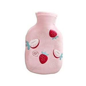 DieffematicRSD Warmwaterkruik Warmwaterkruik met zachte hoes Kleine klassieke handwarmer for schouder dames heren (Color : Pink)