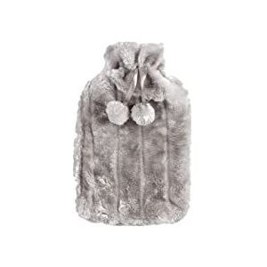 DieffematicRSD Warmwaterkruik Hoes for warmwaterkruik Pluizige hoes Huid Natuurrubber Pompom Winter Nepbont Warme grote warme handtas (Color : Light grey)