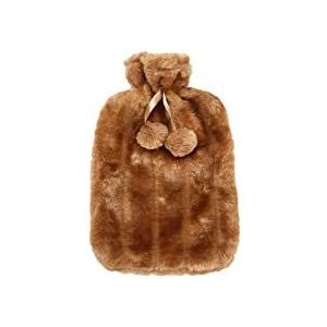 DieffematicRSD Warmwaterkruik Hoes for warmwaterkruik Pluizige hoes Huid Natuurrubber Pompom Winter Nepbont Warme grote warme handtas (Color : Yellow)