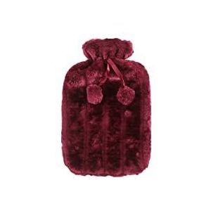 DieffematicRSD Warmwaterkruik Hoes for warmwaterkruik Pluizige hoes Huid Natuurrubber Pompom Winter Nepbont Warme grote warme handtas (Color : Red)