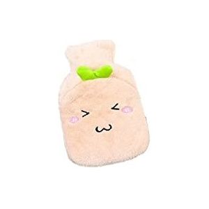 DieffematicRSD Warmwaterkruik Waterinjectie PVC Warmwaterkruik Cartoon Gezicht Winter Verdikte Pluche Hand Voeten Warmer Verwijderbare Wasbare Waterfles (Color : Yellow)