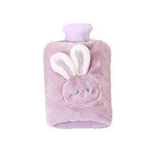 DieffematicRSD Warmwaterkruik Warmwaterzak Leuke Warmwaterkruik Warme Buik Cartoon Konijn Warmer Gevuld Explosieveilige Heat Pack Handwarmer (Color : Purple)
