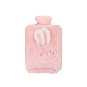 DieffematicRSD Warmwaterkruik Warmwaterzak Leuke Warmwaterkruik Warme Buik Cartoon Konijn Warmer Gevuld Explosieveilige Heat Pack Handwarmer (Color : Pink)