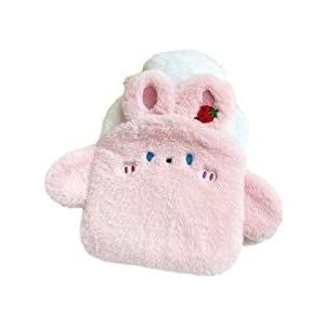 DieffematicRSD Warmwaterkruik Herbruikbare Winter Warme Warmte Handwarmer PVC Stress Pijnbestrijding Therapie Warmwaterkruik Zak met Gebreide Zachte Konijn Gezellige Hoes (Color : Pink)
