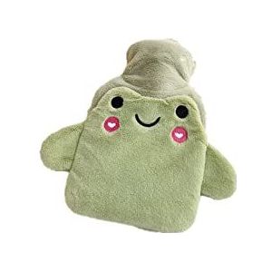 DieffematicRSD Warmwaterkruik Herbruikbare Winter Warme Warmte Handwarmer PVC Stress Pijnbestrijding Therapie Warmwaterkruik Zak met Gebreide Zachte Konijn Gezellige Hoes (Color : Green)
