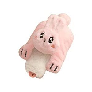 DieffematicRSD Warmwaterkruik Heetwaterzakje Verwijderbaar warmwaterpakket Klassieke rubberen warm- of koudwaterfles met schattige knuffelhoes for handbuik (Color : Pink)