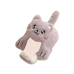 DieffematicRSD Warmwaterkruik Heetwaterzakje Verwijderbaar warmwaterpakket Klassieke rubberen warm- of koudwaterfles met schattige knuffelhoes for handbuik (Color : Gray)