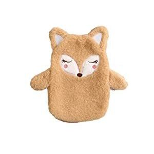 DieffematicRSD Warmwaterkruik Leuke rubberen warmwaterkruik met pluche hoes Leuke cartoon warmwaterzak Explosieveilige draagbare handwarmer (Color : Light brown)