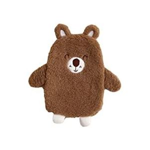 DieffematicRSD Warmwaterkruik Leuke rubberen warmwaterkruik met pluche hoes Leuke cartoon warmwaterzak Explosieveilige draagbare handwarmer (Color : Brown)