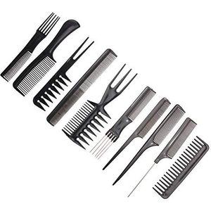 DieffematicSZ kam 10 stks/set Professionele Haarborstel Kam Salon Anti-Statisch Haar Kammen Haarborstel Kappers Kammen Haarverzorging Styling Tools
