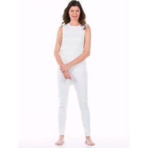 Body - Wit - Romper voor Volwassenen - Ritssluiting Rug - Lange Pijp