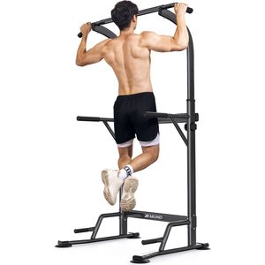 XD-PT2 Krachtstations - Power Tower - Pull up and Dip station - pull-uptoren -Optrekstang - voor core & bovenlichaam krachttraining thuis gym -zwart - Kerstcadeaus - Sintcadeaus