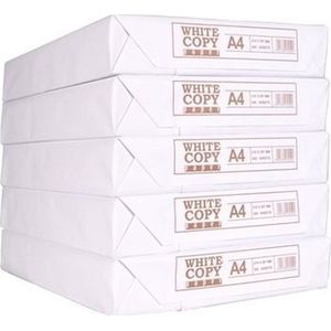 A4 papier Wit - 75 grams - doos a 5 pakken van 500 vel | Kopieerpapier | Printpapier