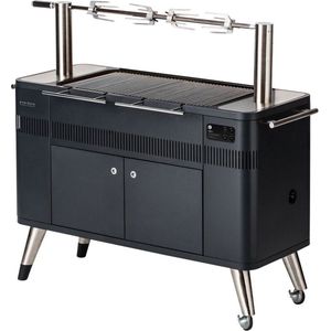 Everdure Hub II Barbecue Houtskool - Met Elektrische Ontsteking - RVS/Aluminium - 136,5x48,7x90 cm - Zwart