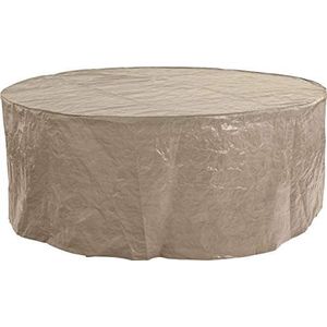 Polytuf Beschermhoes voor tuinmeubelen, kleur neutraal beige, geschikt voor middelgrote ronde tafel en stoel (maat H 75 x L 190 x B 190 x 190 cm)