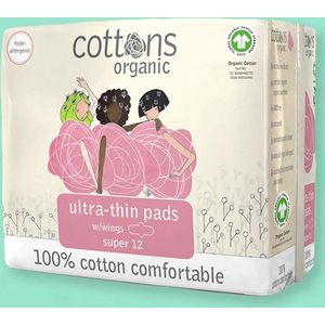 Cottons Ultra Super - 12 stuks - Maandverband