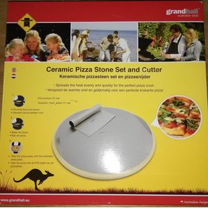 Grandhall - GrandHall Pizzasteen met snijder diameter 33 cm