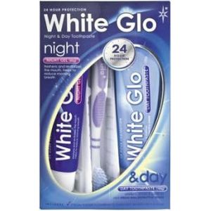White Glo - Night & Day - Tandverzorgingsset - Whitening - 100 g