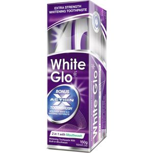 White Glo - Professional 2 in1 - Tandverzorgingsset - 1 Tandenborstel, 150 g Tandpasta, 8 Interdentale Tandenragers