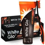 White Glo - Charcoal Tandverzorgingsset - Whitening Tandpasta - Actieve Koolstof - 1 Tandenborstel - 8 Tandenstokers