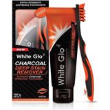 White Glo - Charcoal Tandverzorgingsset - Whitening Tandpasta - Actieve Koolstof - 1 Tandenborstel - 8 Tandenstokers