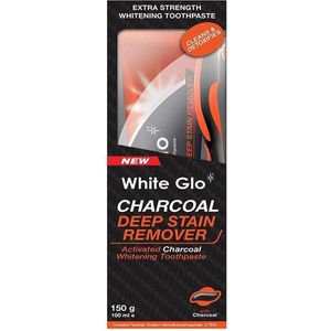 White Glo - Charcoal Tandverzorgingsset - Whitening Tandpasta - Actieve Koolstof - 1 Tandenborstel - 8 Tandenstokers