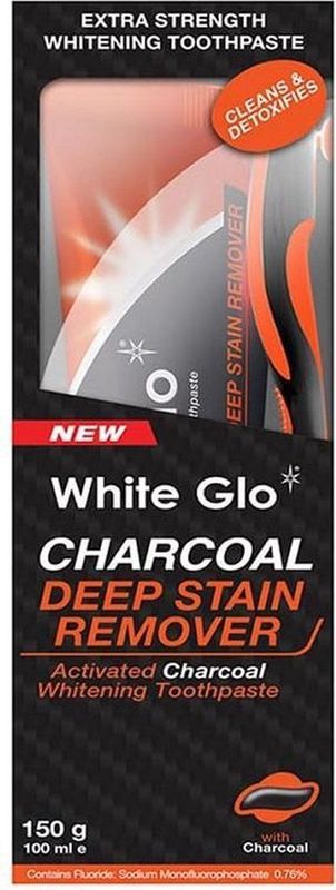 White Glo - Charcoal Tandverzorgingsset - Whitening Tandpasta - Actieve Koolstof - 1 Tandenborstel - 8 Tandenstokers