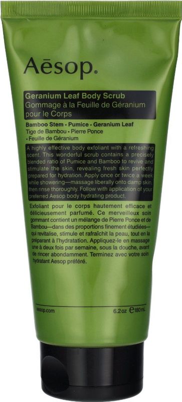 Aesop - Geranium Leaf Body Scrub - Groen - Bamboestengels - Puimsteen