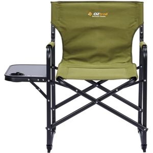 OZtrail Directors Classic Camping Chair with Attached Side Table | 120 KG Load Capacity | Comfortable Cushion | Camping, Garden, Balcony, Beach, Camping Chair, Garden Chair, Fishing Chair