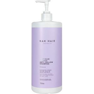 NAK Platinum Blonde Anti-Yellow Shampoo 1 Litre - Normale shampoo vrouwen - Voor Alle haartypes - 1 ltr