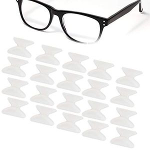 20 Paar 1.8mm Antislip Neuspads Zachte Siliconen Bril Brillen Zonnebrillen Neuspad Accessoires Wit