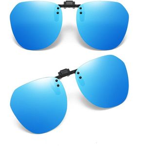Clip on zonnebril-Clip Gepolariseerde Zonnebril-Optilbaar en Ultralicht-ijs blauw