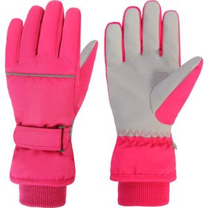 Winterhandschoenen（Kleur: Roze + maat :XL） voor kinderen, warme skihandschoenen, waterdicht en winddicht, verdikt, wintertijd, handschoenen, geschikt voor meisjes（ 10-14 jaar）