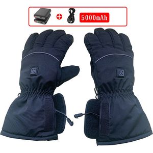 Verwarmbare handschoenen voor heren en dames(Maat: L) - Elektrisch Verwarmd - oplaadbaar - 5000 mAh - 3-traps verwarmde skihandschoenen - waterdicht - touchscreen - verwarmde motorhandschoenen voor outdoor en wandelen