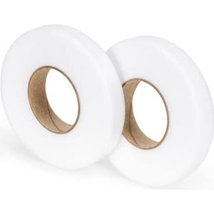 Carehabi Zoomband om op te strijken, 2 stuks, 20 mm breed, strijkband om op te strijken, naai-accessoires, Hem Tape voor gordijnen, inkorten, gordijnen, broeken, textiel (64 m lengte/rollen)
