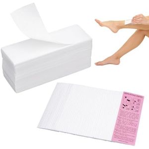 Vliesstrips voor warme was en suikerpasta, 200 stuks, waxstrips, ontharing, huidvriendelijke scheurvaste waxstrips voor elk type depilatie op benen, borst, rug, intieme zone en gezicht